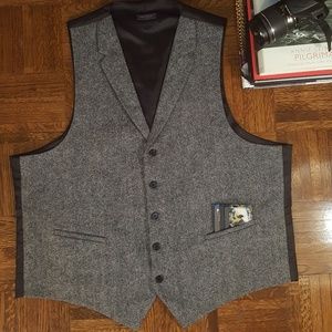 Black and Gray Tweed Waistcoat